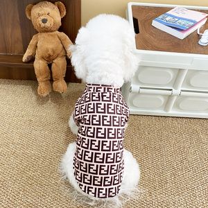 Sweat à capuche d'été pour chien, motif lettre F marron, vêtements légers pour animaux de compagnie, pour Teddy Schnauzer Shiba Inu Corgi, t-shirt à manches courtes - Product Image 2