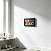 Cadre d'affichage pour cartes à collectionner en bois noir, à fixer au mur et à poser sur un bureau, pour 3 cartes de sport ou de jeu