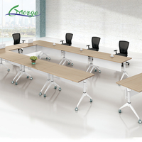 Table de conférence pliante en promotion, bureau informatique simple en métal et bois pour une personne, idéale pour l'étude ou le bureau