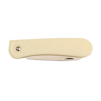 Couteau de cuisine en acier blanc crème de 4,1 pouces, design Damas, couteau à éplucher et à découper pliable pour chef et cadeau