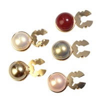 Botones Decorativos de Metal Dorado con Perlas para Ropa, Accesorios para Camisas y Puños, Venta al Por Mayor