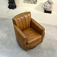 Fauteuil inclinable individuel en cuir véritable huilé de style américain haut de gamme, fauteuil pivotant rétro, chaise de loisirs pour salon, villa, club-house
