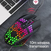 Souris de jeu ergonomique BAJEAL X801 filaire laser 7D 8000 DPI USB pour les deux mains, avec éclairage LED RGB, design en nid d'abeille, 7 boutons, 1,6 m