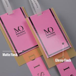 ป้ายแขวนสำหรับใส่เสื้อผ้าป้ายกระดาษศิลปะลายนูนเคลือบพร้อมเชือกอุปกรณ์เสริมเสื้อผ้า - Product Image 2