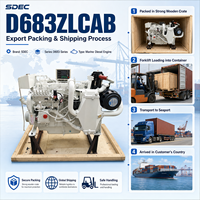 Moteur diesel marin SCDC SDEC D683ZLCAB 278HP - Compatible avec Cum 6CTA8.3-M278 pour bateau de patrouille et petit navire de transport de marchandises