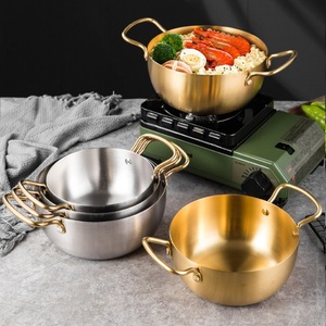 Stainless Steel Ramen <b>Pot</b> Extra Thick Double Handled <b>Induction</b> Compatible Soup <b>Pot</b> <b>For</b> Household And Restaurant Use - Product Image 1