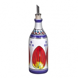 Bouteille d'olive peinte à la main avec verseur, bouteille de vinaigre de Style italien brillant en céramique avec bec, Simple et moderne, 1 pièce - Product Image 5