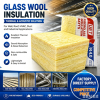 Matériaux de réduction du bruit certifiés AS/NZS, isolation de plafond en laine de verre R4.0 175 mm, isolation en laine de verre pour la construction