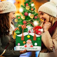 Sacs fourre-tout de noël en feutre avec poignées réutilisables, sacs-cadeaux de noël multifonctionnels pour enfants, fournitures de fête de noël