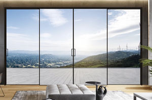 Porte coulissante en acier inoxydable avec <span class=keywords><strong>double</strong></span> vitrage en <span class=keywords><strong>verre</strong></span> trempé, <span class=keywords><strong>cadre</strong></span> en alliage d'aluminium à isolation phonique, design moderne, modèle GELLJA SD - Product Image 3