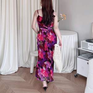 Vestido de noche Runqi morado con estampado floral, corte sirena, cuello corazón, talla grande, cómodo, novedad de primavera - Product Image 3