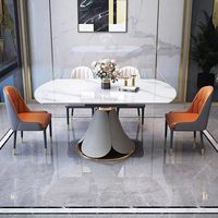 Meubles de salle à manger de luxe modernes pour hôtel et restaurant, table ronde extensible et pliable pour 6 personnes, idéale pour appartement, vente chaude