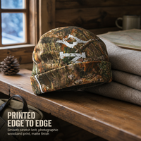 Bonnet Y2K camouflage personnalisé OEM avec revers pliable, tricot extensible, broderie 3D – Idéal pour les voyages, l'hiver, les activités de plein air et le travail – Vente en gros par lot