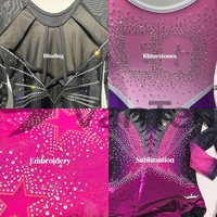 Justaucorps de gymnastique sur mesure avec strass scintillants dégradés, justaucorps de sport pour femmes, justaucorps de danse