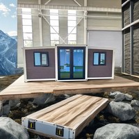 Maison conteneur de luxe à 3 chambres en acier avec espace de vie 3-en-1, bureau pliable et cuisine extérieure pour espace de bureau urbain