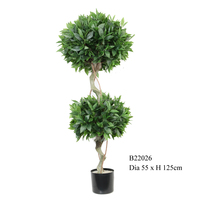 Künstliche Lorbeer-Topiary-Pflanze, fast natürlicher Lorbeerbaum, für drinnen und draußen, Simulations-Bonsai, grün im Topf