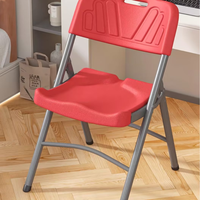 Chaise pliante en plastique imperméable robuste ZDY-13 avec cadre en métal gris, chaise portable d'extérieur pour événements et maison