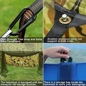 New Patent Camping Mosquito Hammock Anti-rollover Tent Hammocks With Mosquito Net For Single Double Outdoor Hiking Travel