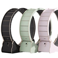 Bunnyhi PBJ070 Roue d'exercice pour chat, jouet interactif, écologique, pour l'intérieur, tapis de course de luxe en bois pour chat, adapté à la plupart des chats