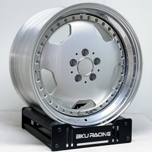 Jantes forgées Bku 3 pièces pour <span class=keywords><strong>Mercedes</strong></span> Benz S <span class=keywords><strong>W124</strong></span> W126 W140 W220 190e W201 17 18 19 pouces, jantes en alliage argentées polies personnalisées - Product Image 2