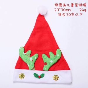 Wholesale Embroidered Cartoon Pattern Santa Claus <b>Hat</b> Flannelette Kids Christmas <b>Hats</b> for Adults - Product Image 2