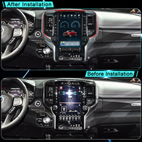 Autoradio Android de style Tesla 13,6 pouces pour camionnettes Dodge RAM 1500 2500 3500 2019-2022, unité centrale multimédia avec CarPlay sans fil