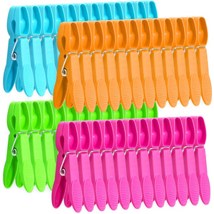 Air-Drying Eco-Friendly Durable Clothing Pin Set with Springs Hanging <b>Pegs</b> Clips for Laundry Shoes Colorful Plastic Clothespins - Product Image 1