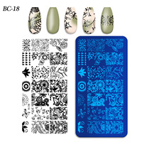 Plaques de stamping pour ongles en acier inoxydable, motifs écorce d'arbre, feuilles, tourbillons, images, gabarits de géométrie pour nail art