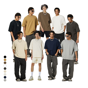 เสื้อยืดผ้าฝ้ายบ็อกซี่หรูหราสำหรับผู้ชายผ้าถักแบบ100% - Product Image 3