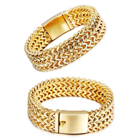 Bracelet tressé en acier inoxydable de style occidental, nouveau, pour couple, avec placage or 18 carats, bijoux personnalisés en acier inoxydable