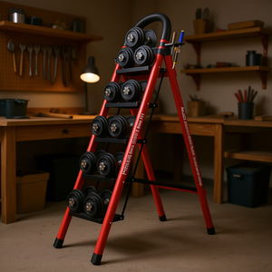 Plateforme de travail en acier à 5 marches, capacité 300 lb, pour usage domestique et professionnel, avec plateau à outils et rampes de sécurité - Product Image 2