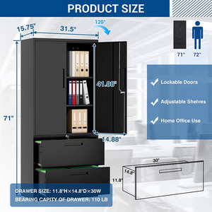 JH-Mech <strong>Metal</strong> Steel <strong>Cabinets</strong> With Lockable Drawers Unique Design Office Steel 2 Doors <strong>Filing</strong> <strong>Cabinet</strong> <strong>Metal</strong> Storage - Product Image 2