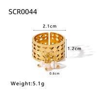 Heißer Stil 2024: Verstellbare Ringe für Damen mit Süßwasserperle und 18k Vergoldung aus Edelstahl
