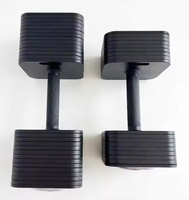 Équipement de fitness pour femmes Ensemble d'haltères réglables trois-en-un Plaques de poids 32kg 36kg Ensemble d'haltères réglables carrés
