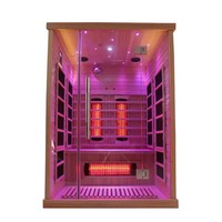 Sauna de Madera Tradicional Personalizada con Terapia de Luz Roja e Infrarrojos Lejanos, para 3 Personas, de Lujo, Seca, para Desintoxicación en el Hogar