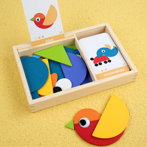 Puzzle en <span class=keywords><strong>bois</strong></span> pour enfants, thème géométrique créatif, carte graphique, puzzle de forme, création de mémoire, cognition - Product Image 5