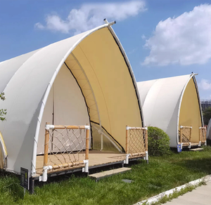 Tente Safari avec Chambre et Salon, Tentes de Glamping avec Salle de Bain, Tente de Camping en Toile Imperméable avec Structure en Fer Galvanisé Robuste - Product Image 2
