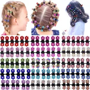 Mix Colored Cheapest Baby Girls Hair Claw Clips Crystal Rhinestones Tiny Hair Clips Flower Hair Bangs Pin Hairpin