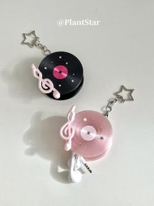 Fashionable Hot Selling Circular Record <b>Headphones</b> Storage Dual-use Keychain Resin 3D Hanging Decoration Bag <b>Accessories</b> - Product Image 5