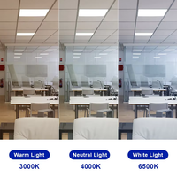 Plafonnier LED plat encastré rectangulaire en aluminium à émission arrière OEM 36W 40W 60W 600x600 1200x300