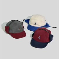 Casquette de cyclisme en polaire personnalisée avec logo de dessin animé, cache-oreilles réglable pour l'hiver, idéale pour les activités sportives et les voyages en extérieur par temps froid