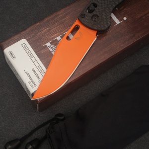 Cuchillo plegable HUNT BM15535 con mango de fibra de carbono, hoja naranja con punta de cuchillo, cuchillo táctico para exteriores, venta directa de fábrica, personalización láser. - Product Image 3