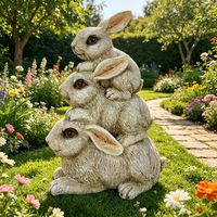 Figurine de lapin réaliste en résine peinte à la main, personnalisée, best-seller, pour décoration de Noël, extérieur et intérieur, jardin, printemps