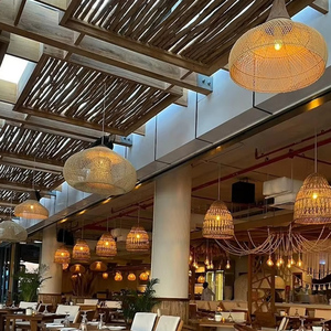 Nhà Máy Bán Bán Buôn Đèn Chùm Trần Sang Trọng Tay Dệt Mây Tự Nhiên Đèn Chùm Nhà Hàng Phòng Khách Ánh Sáng Mặt Dây Chuyền - Product Image 3