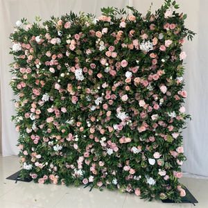 L'alta qualità 3D ha arrotolato il pannello delle rose di Rayon la parete verde del sistema della foresta lo sfondo floreale della parete per il matrimonio & la decorazione di natale - Product Image 1