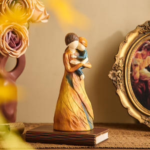 Figurine d'ange créative en résine imitation bois, sculpture artisanale, ornement de <span class=keywords><strong>bureau</strong></span>, <span class=keywords><strong>décoration</strong></span> de la maison, <span class=keywords><strong>décoration</strong></span> de table de salon, cadeaux d'art - Product Image 4