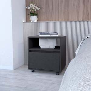 Duncan Nightstand Top Open <b>Shelf</b> 1 Drawer Modern <b>Bedside</b> Storage Unit - Product Image 1