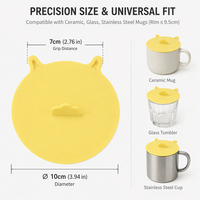 Capuchon de tasse universel en silicone de qualité alimentaire, étanche, réutilisable et lavable, pour vente en gros