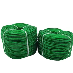 Low Elongation Green 3 Strand PE 4mm*220m Polyethylene Rope For General Packing