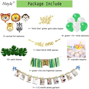 Globos para Fiesta de Primer Cumpleaños de Niños con Temática de Jungla Safari, Decoración de Bosque, Primer Cumpleaños de Bebé, Fiesta de Jungla Safari, SET018 - Product Image 4